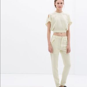 Zara❤️NWT studio pants yellow lemon color summer